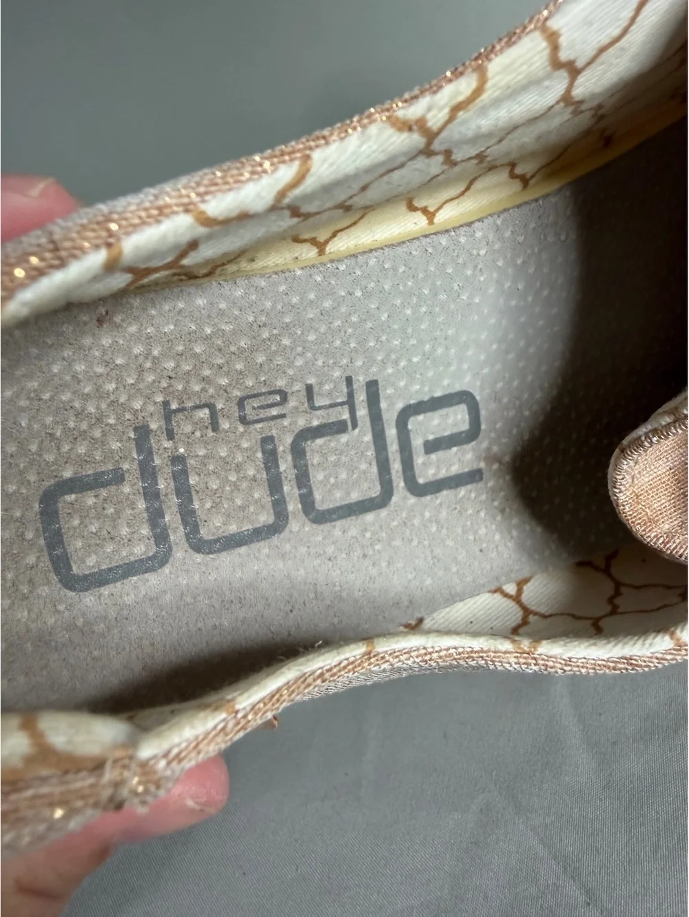 Hey Dude Wendy Sparkling Rose Gold Women's Casual Slip-On Shoes Size 6 US